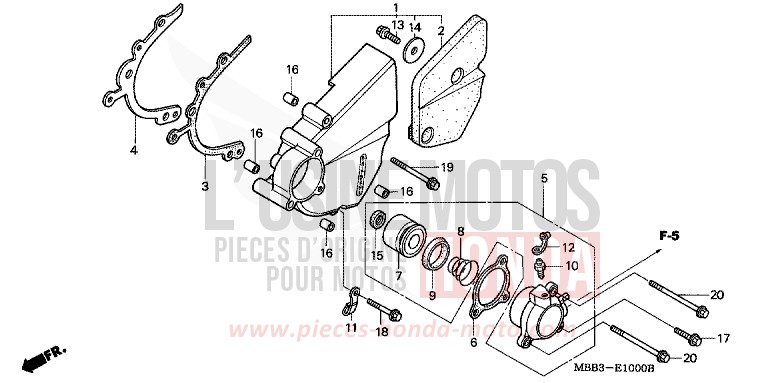 ABDECKUNG, LINKS von VTR "FireStorm" MUTE BLACK METALLIC (NH359) von 1997